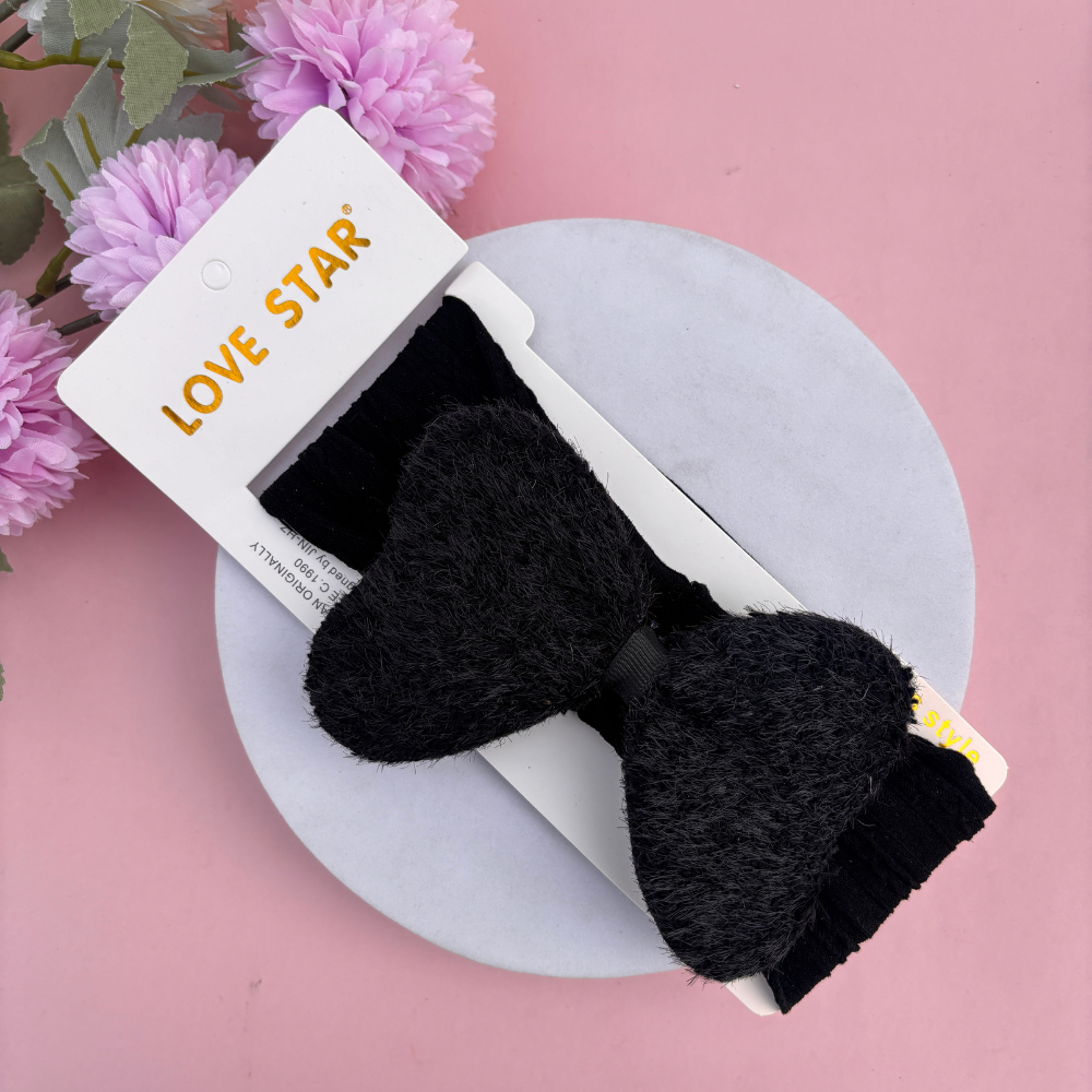 Fuzzy Mickey Bow New Born Headband