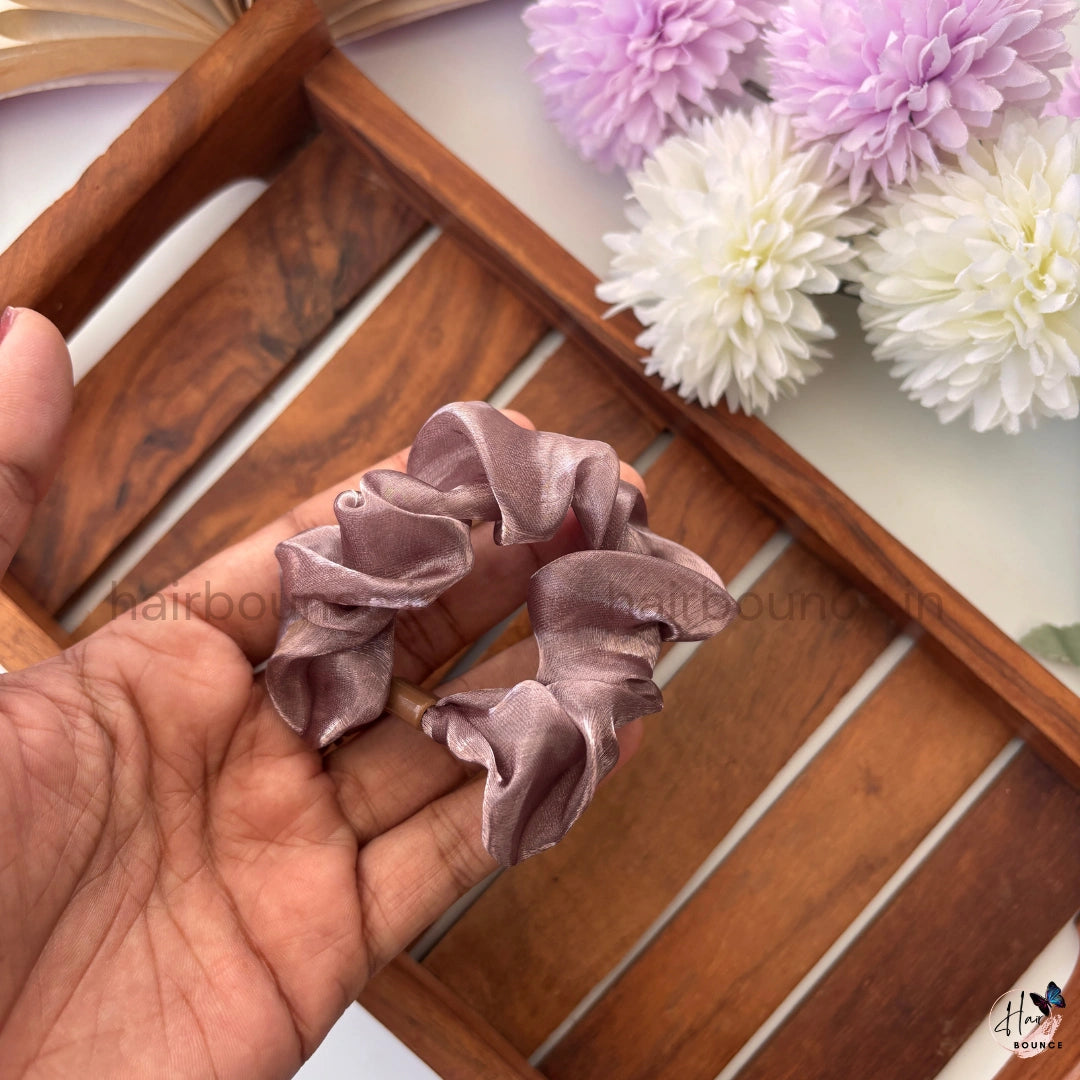 Luxury Satin Scrunchies – Glossy Hair Ties