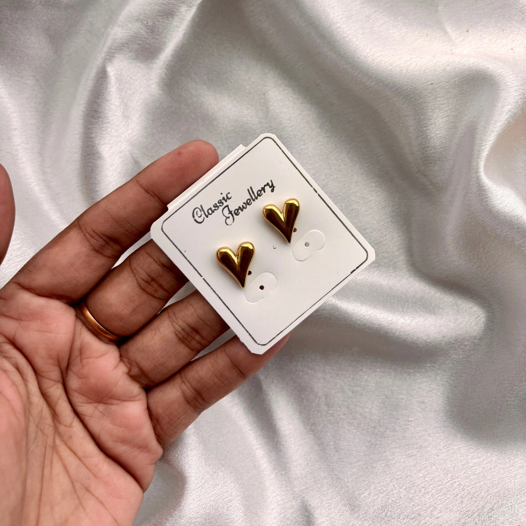 Puffy Heart Stainless Steel Studs