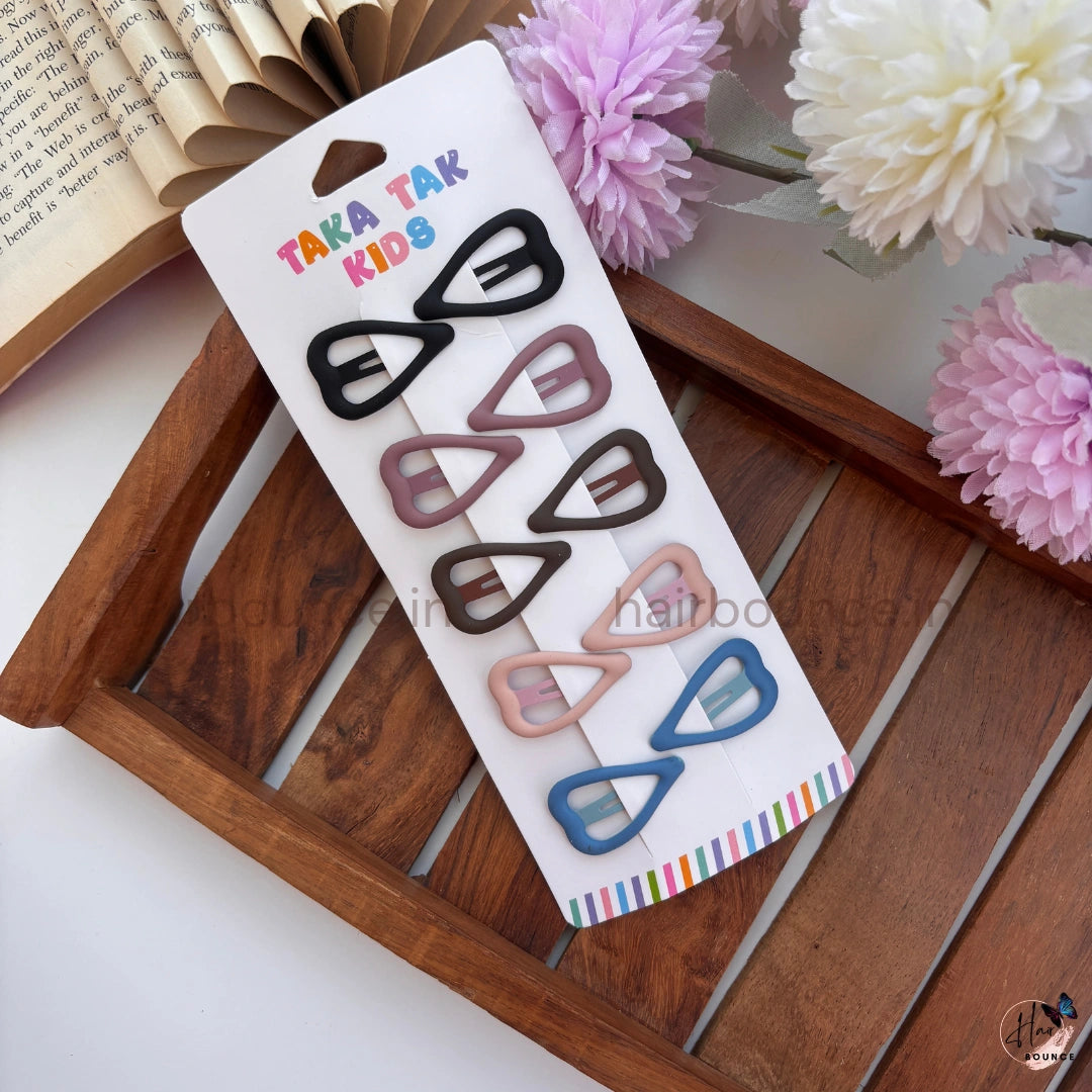 Cute Heart Snap Hair Clips for Kids