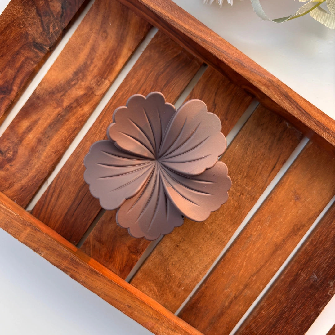 Colourful Matte Finish Hibiscus Hair Claw – Large