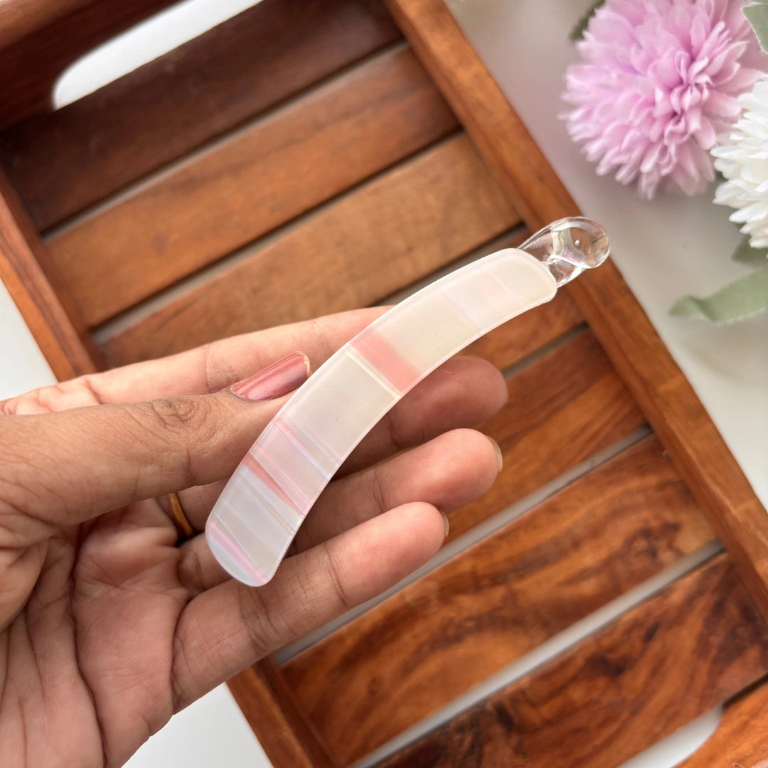 Pastel Stripes Curve Lock Banana Clip - Medium