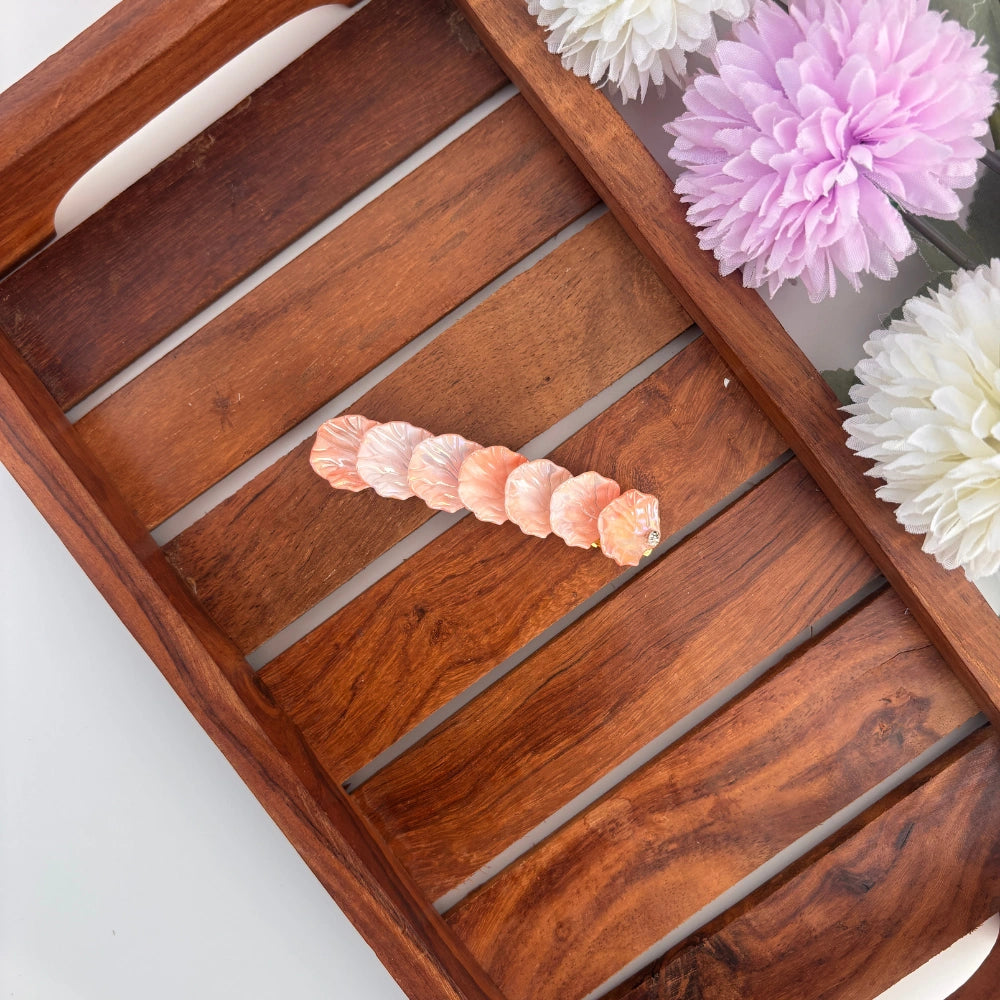 Peach Glow Cascading Petal Center Clip