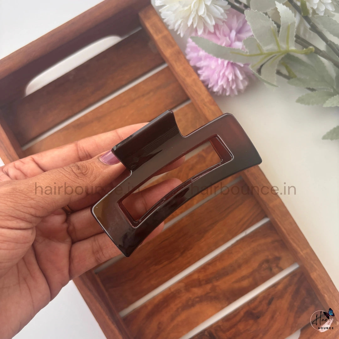 Crystal Gloss Rectangle Hair Claw – Large