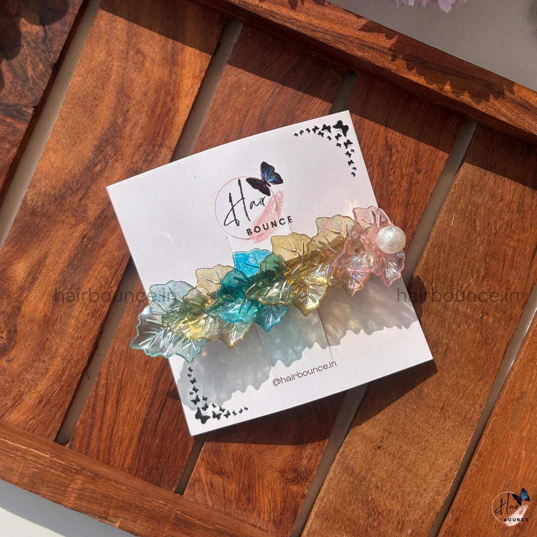 Aurora Crystal Bloom Center Hair Clip - Assorted Colours