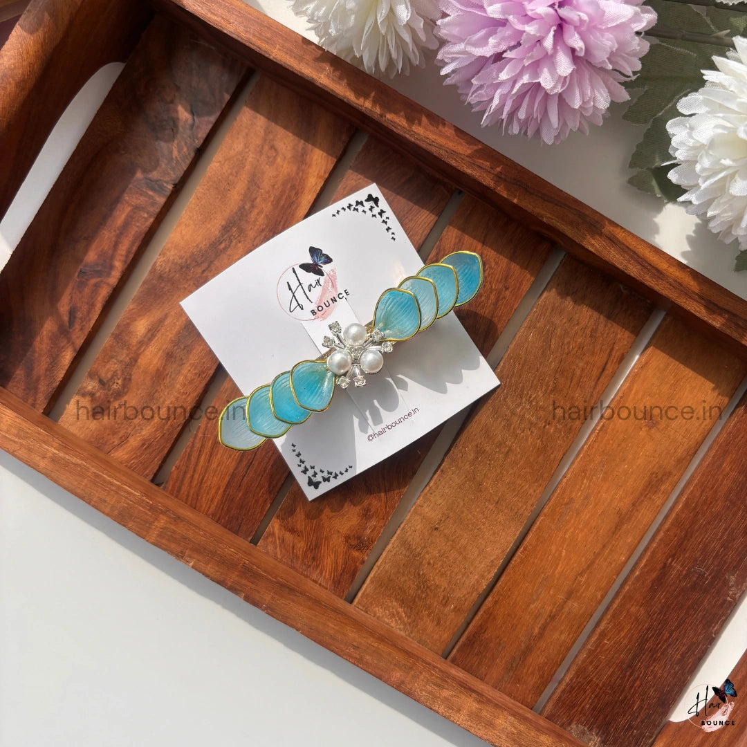 Ocean Pearl Bloom Barrette Hair Clip