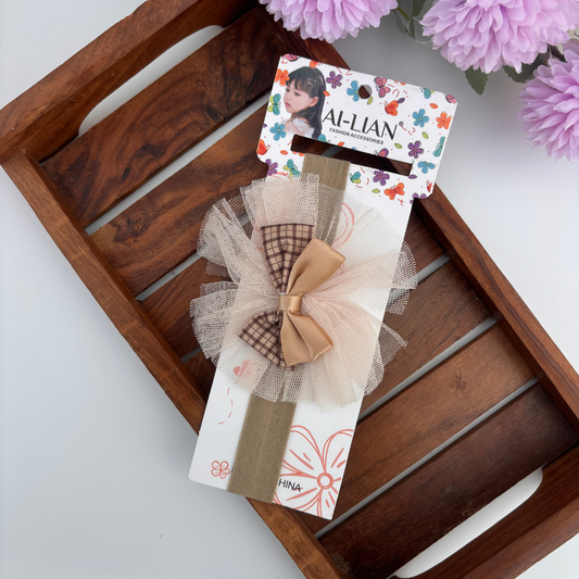 Vintage Check Bow Headband