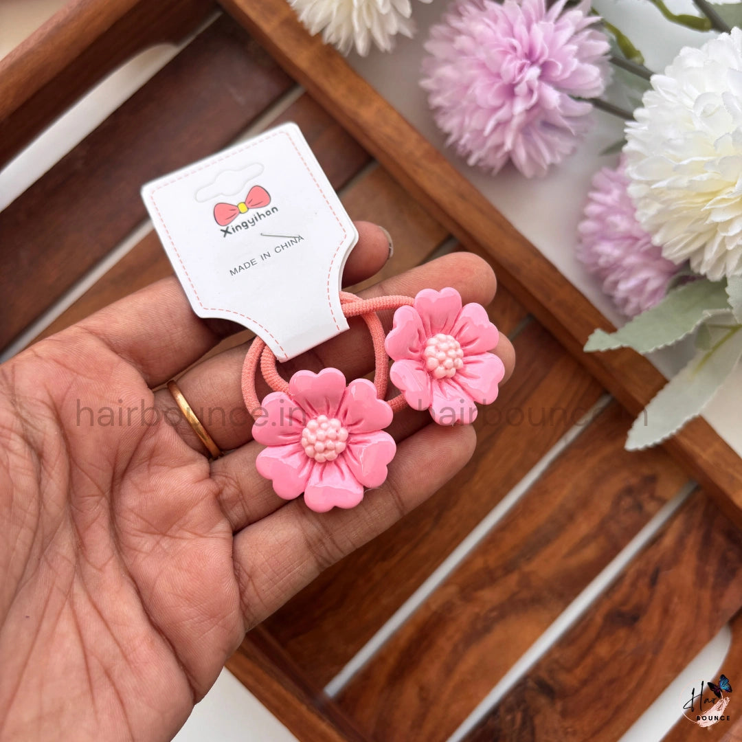 Cute Daisy Flower Hair Ties for Girls – Pack of 2