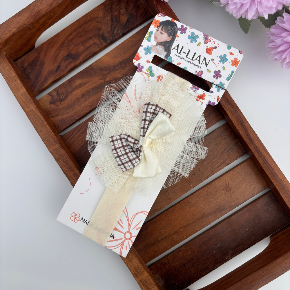 Vintage Check Bow Headband