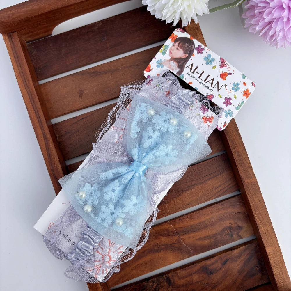 Bow Flower Lace NewBorn Headband