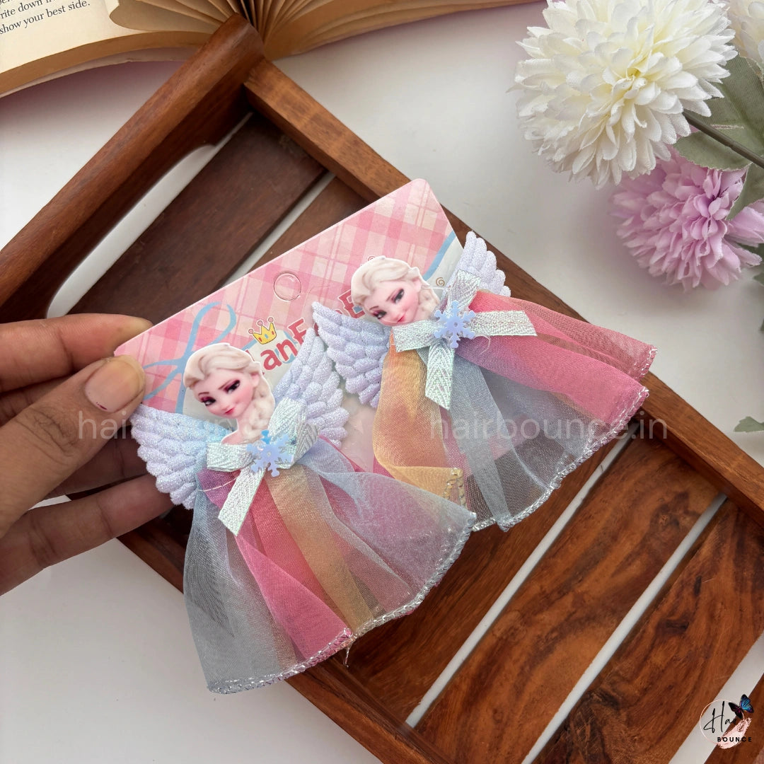 Frozen Princess Angel Wings Hair Bow Alligator Clip - Assorted Colours
