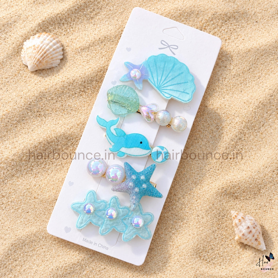 Ocean Friends Kids Hair Clips – Pack of 5