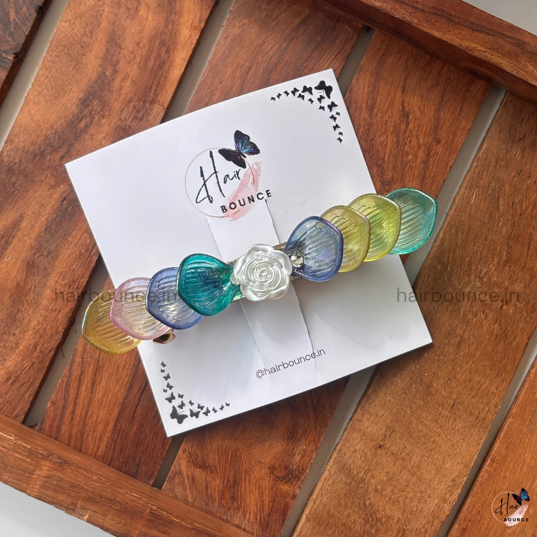 Aurora Rainbow Petal Barrette Hair Clip
