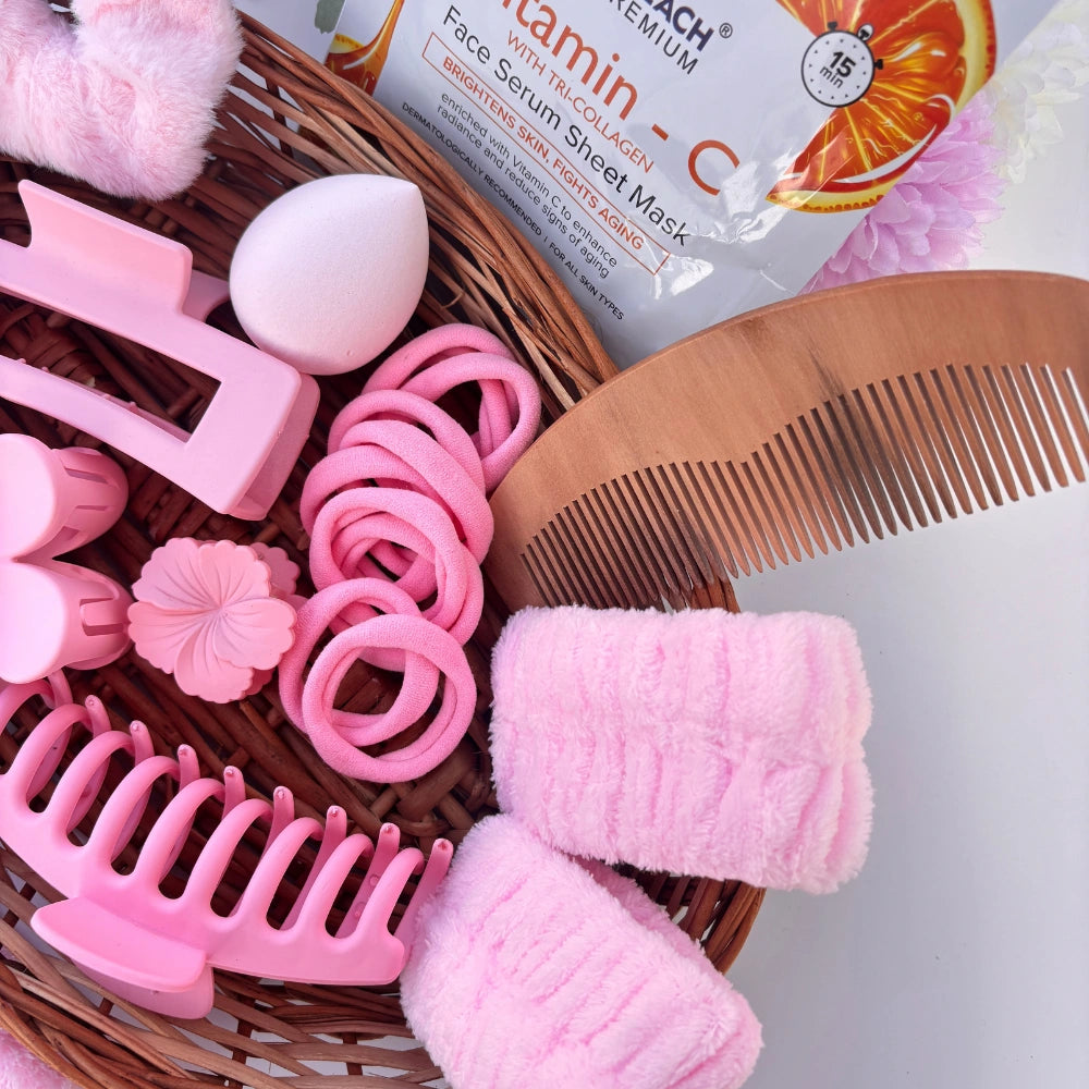🌸 Pink Bliss Self-Care & Hair Essentials Hamper 🌸
