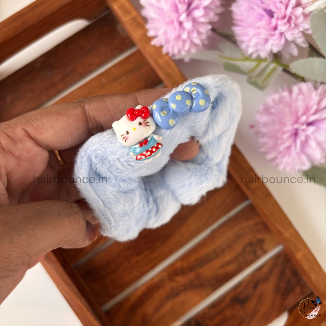 Kitty Bow Plush Scrunchies – Soft, Cute & Perfect for Kids!
