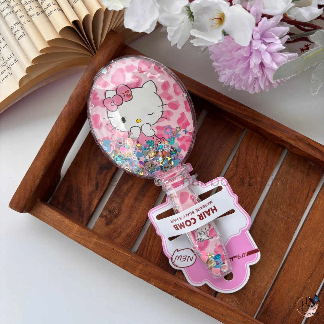 Cute Glitter Liquid Hair Comb for Kids – Cartoon Edition / Random Colour