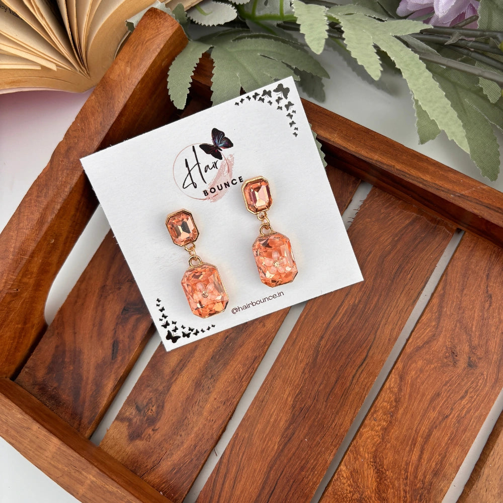 Emerald Luxe Drop Earrings – Pink