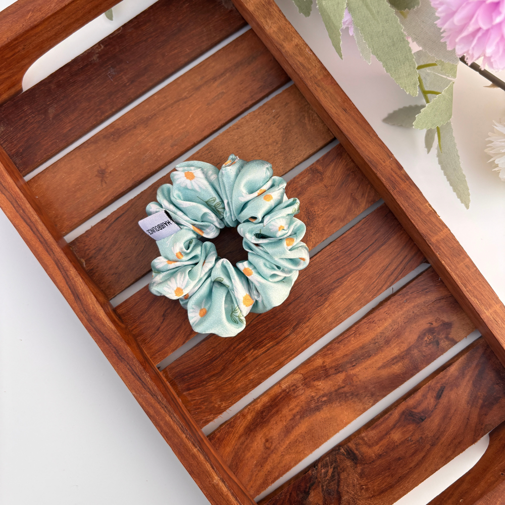 Daisy Dream Satin Scrunchie - Small
