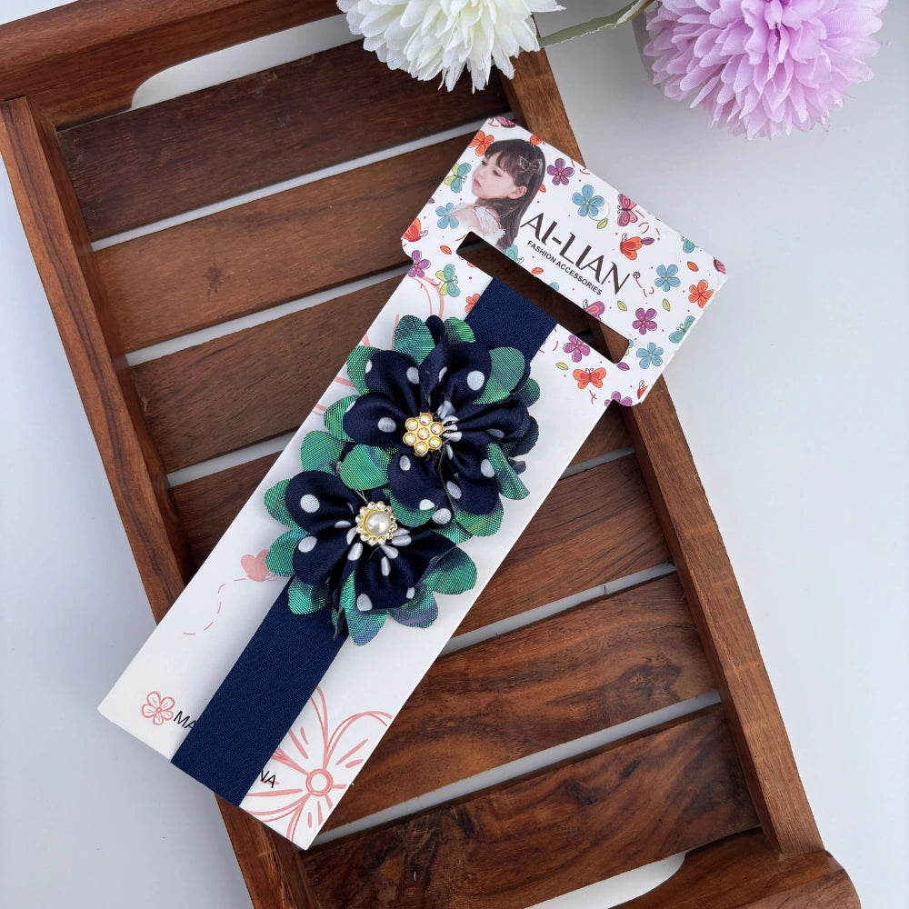 Dotted Double Flower Newborn Headband