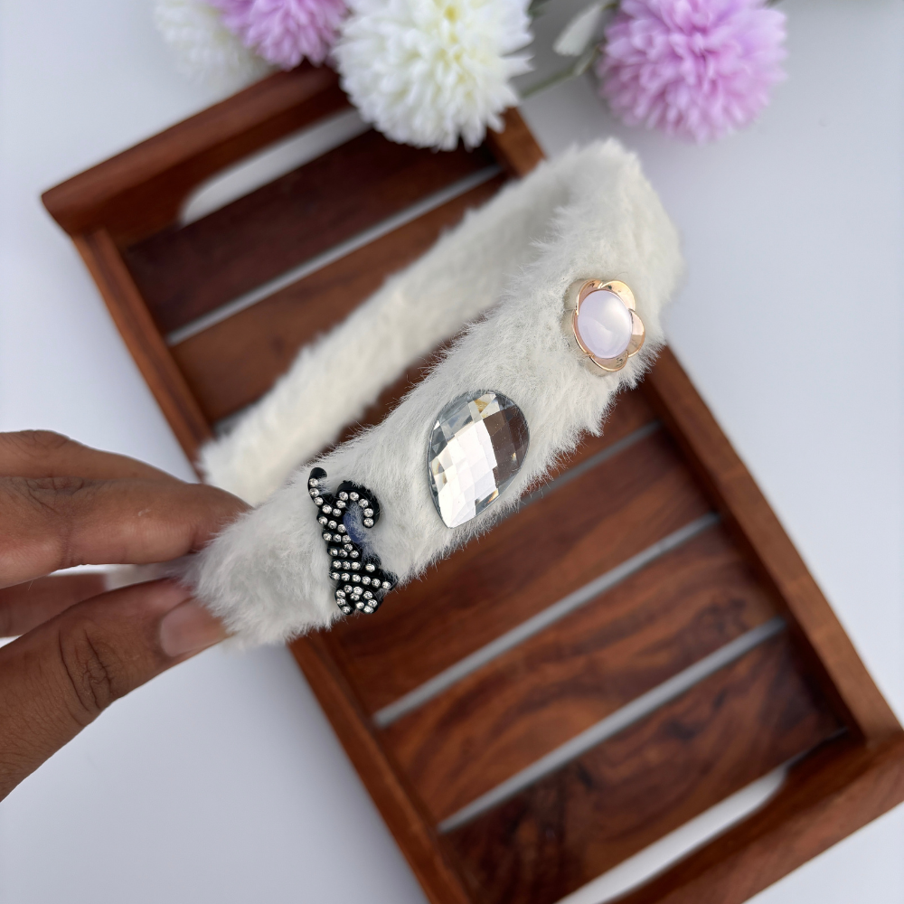 Glam Furry Jewel Headband
