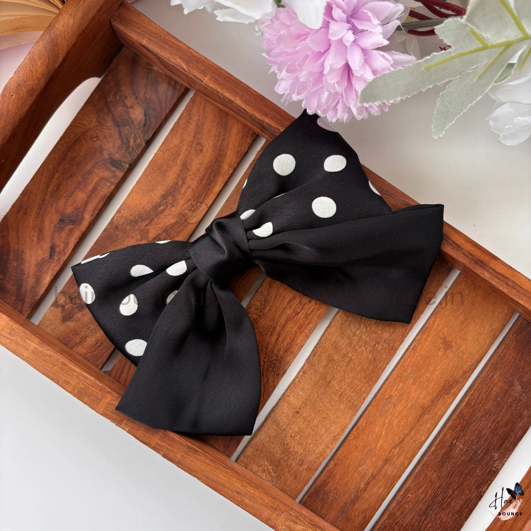 Dual Tone Polka Dot Bow Hair Clip