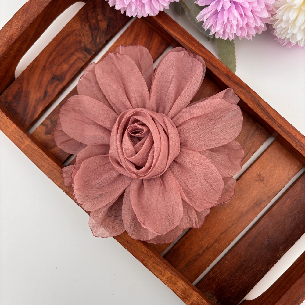 Dusty Rose Layered Flower Hair Clip