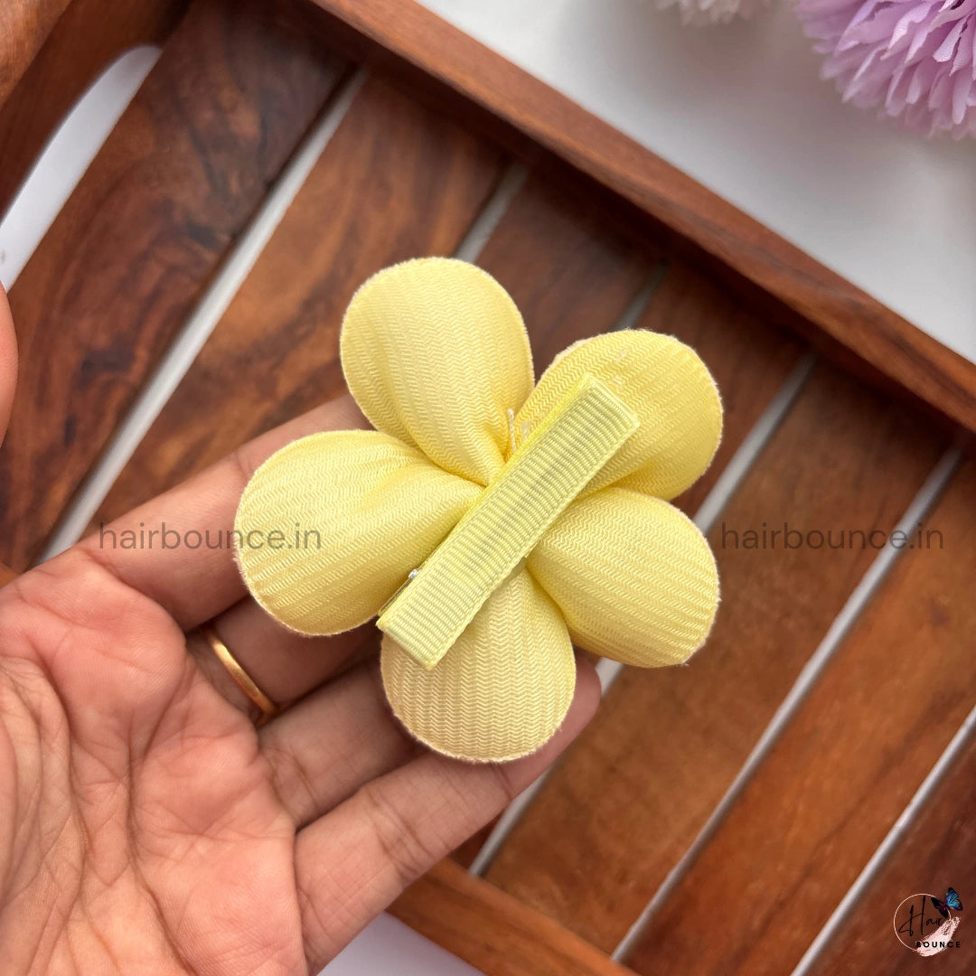 Pastel Bloom Plush Flower Alligator Hair Clip