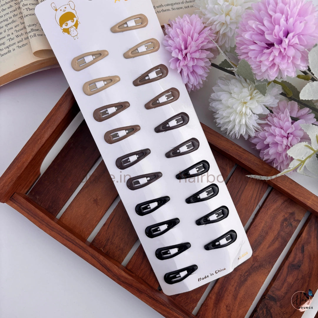 Classic Snap Hair Clips for Women & Girls – Pack of 20 | Everyday Styling Hair Accessories / Small