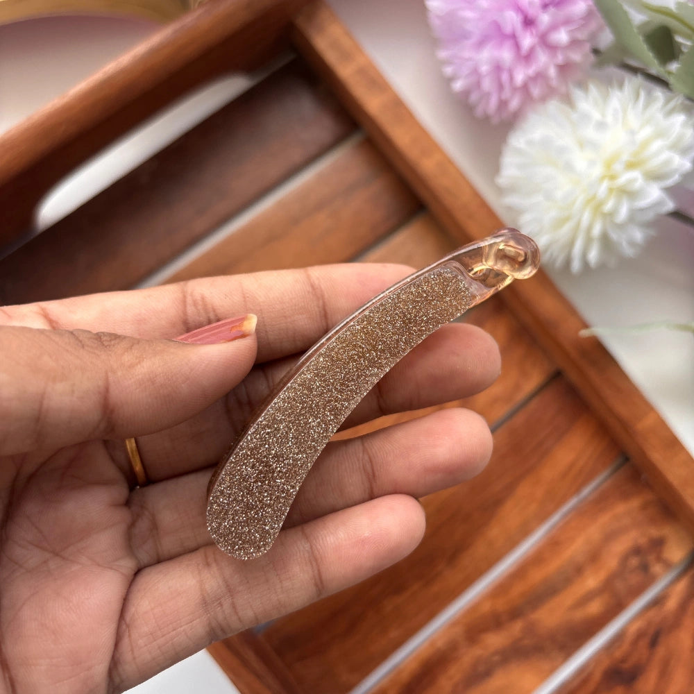 Sparkling Glitter Lock Banana Clip - Medium