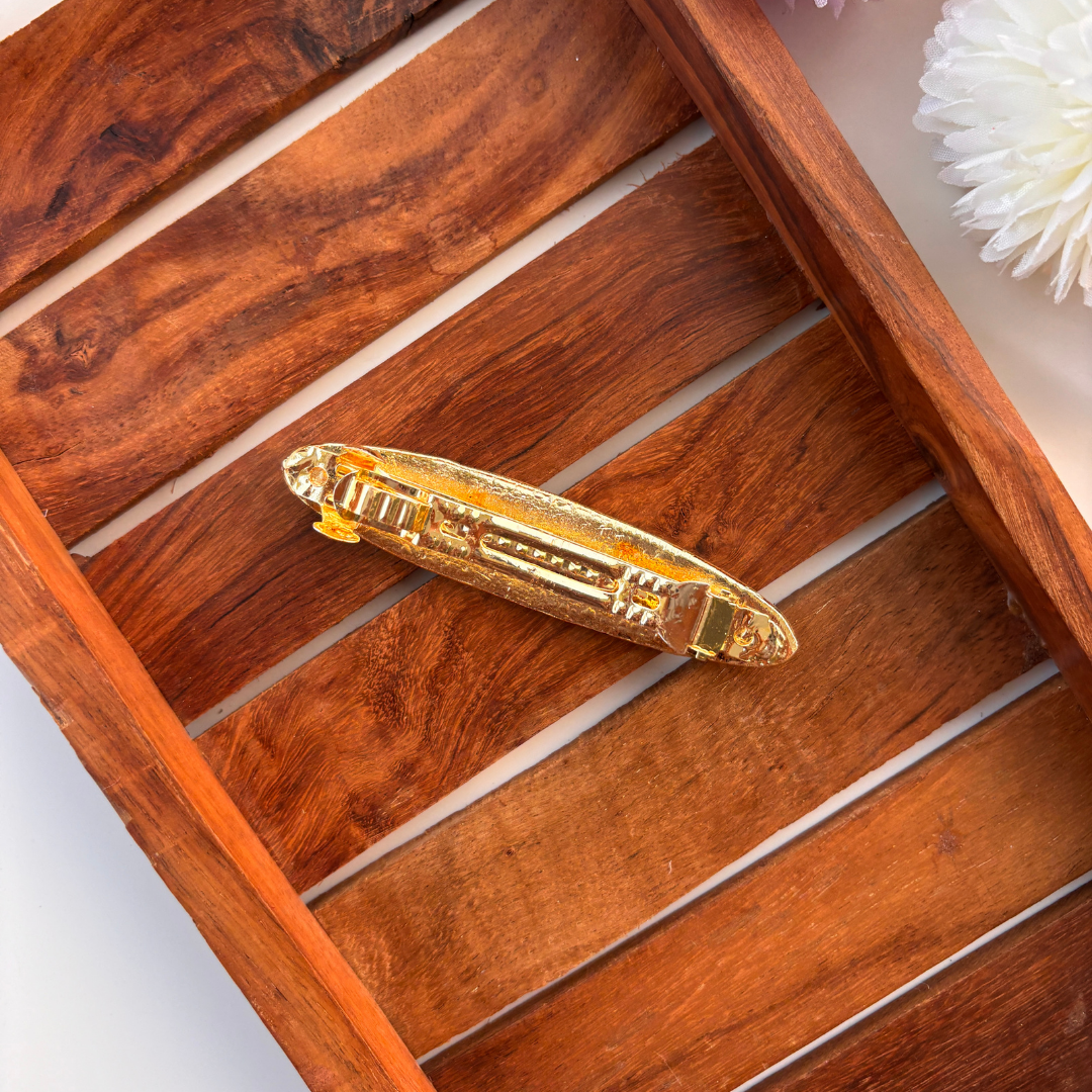 Antique Oval Embossed Hair Clip