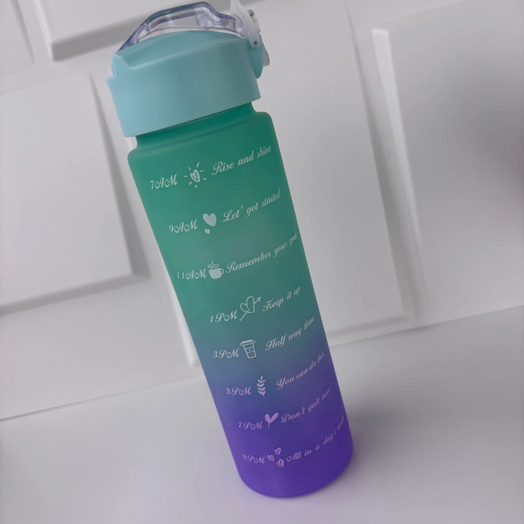 Gradient Sport Motivational Water Bottle – 750ml (Flip-Top Lid)