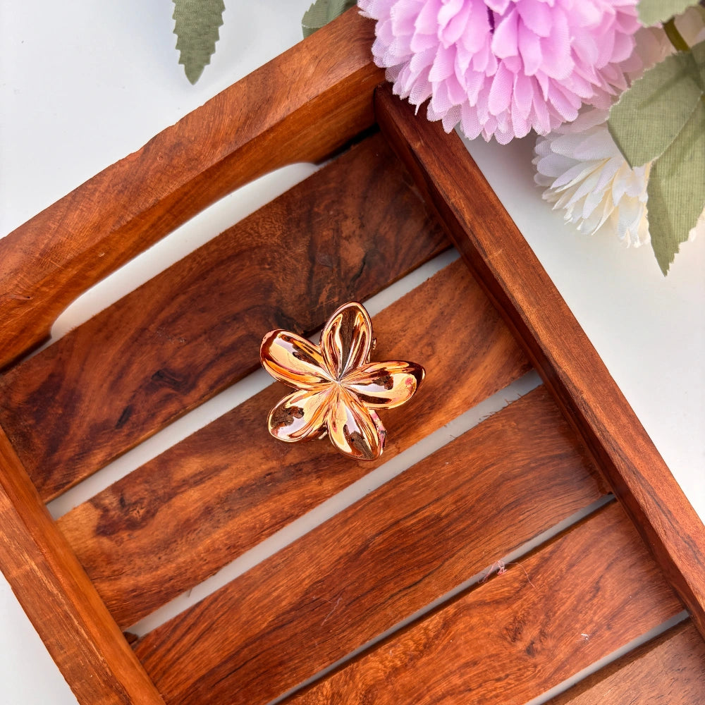 Flower Coated Hair Claw - Small