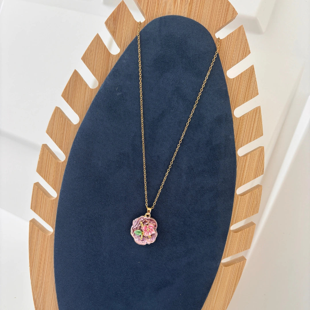 Purple Bloom Pendant Necklace