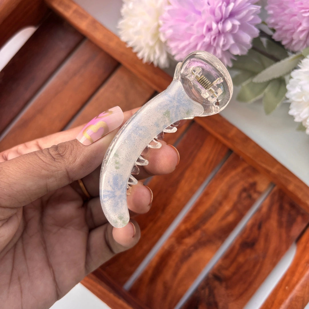 Bofeini Flower Printed Banana Clip - Medium