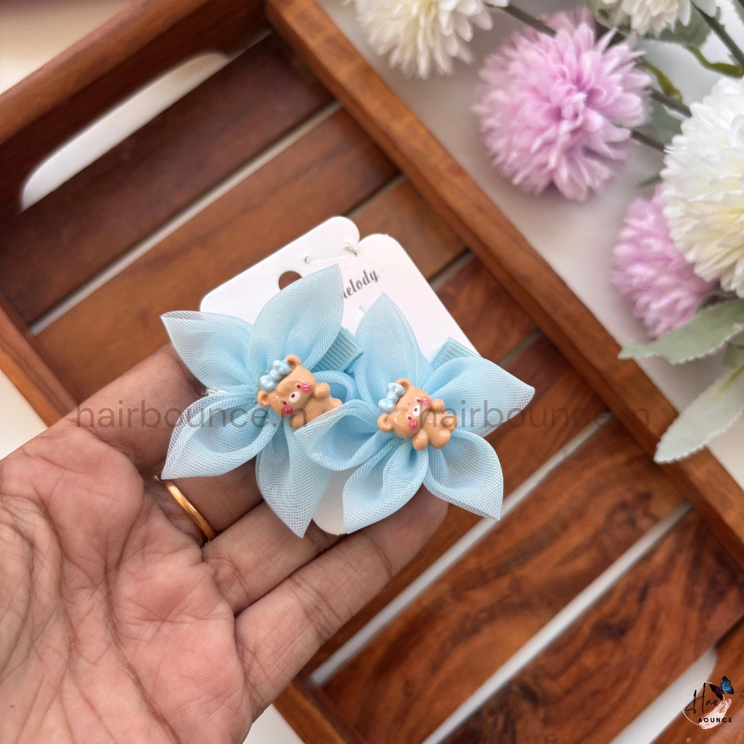 Teddy Blossom Kids Hair Clip Set