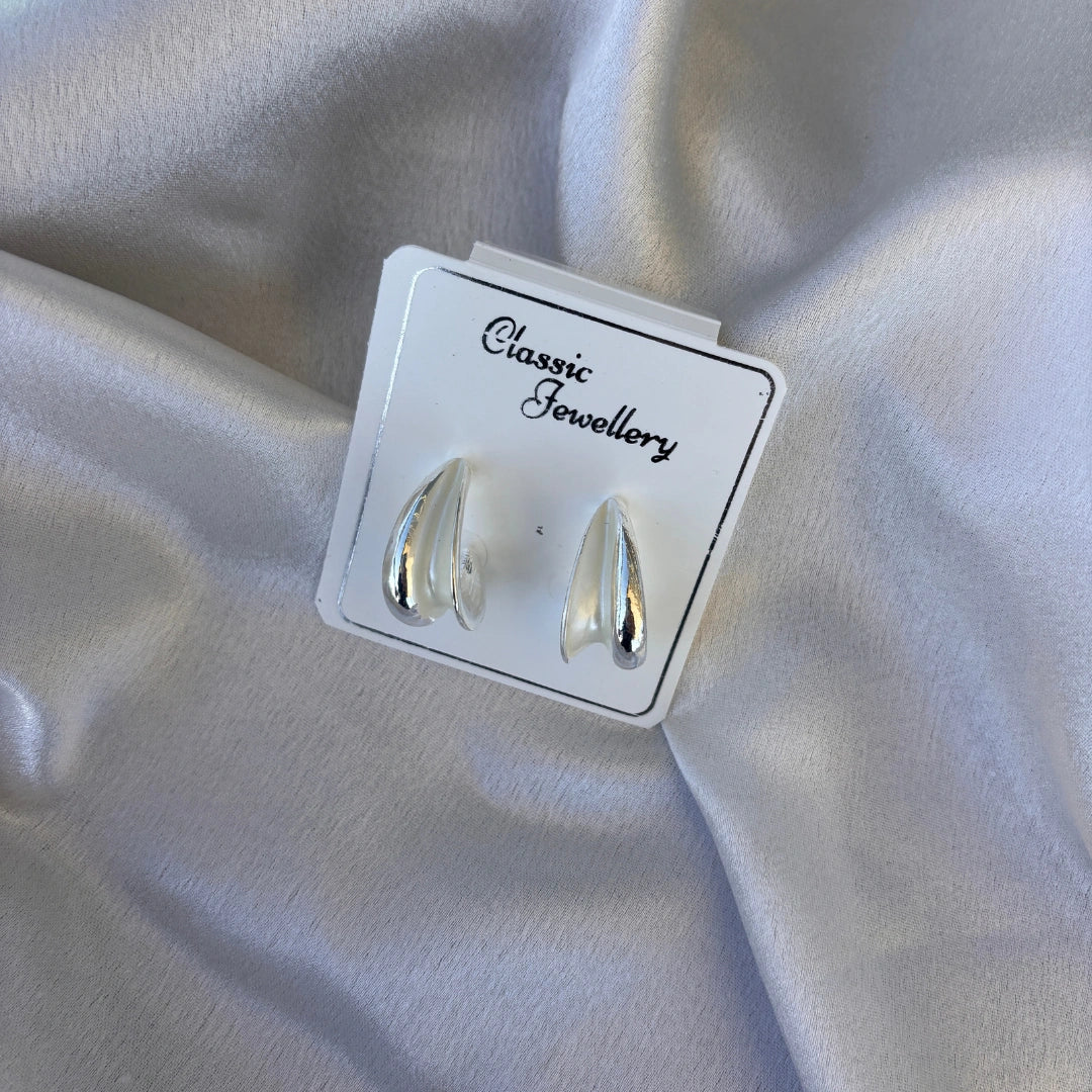 Metallic Teardrop Studs