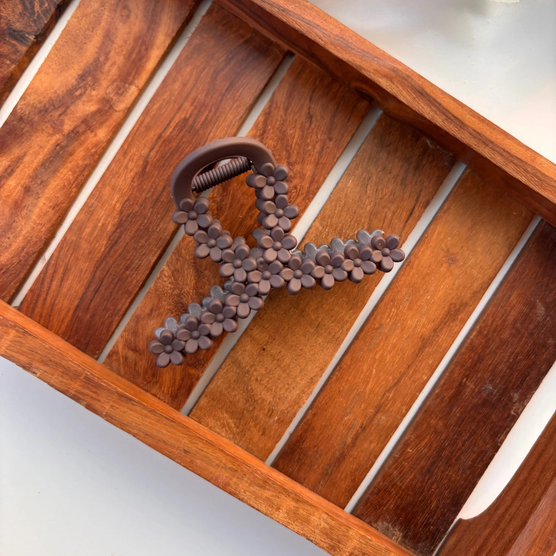 Colourful Loop Flower Hair Claw - Large