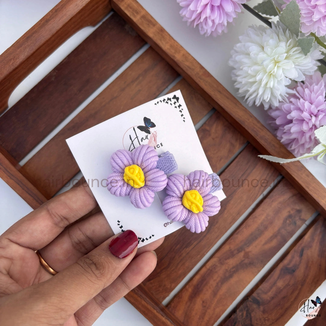Bloomy Daisy Crochet Alligator Clips – Pack of 2
