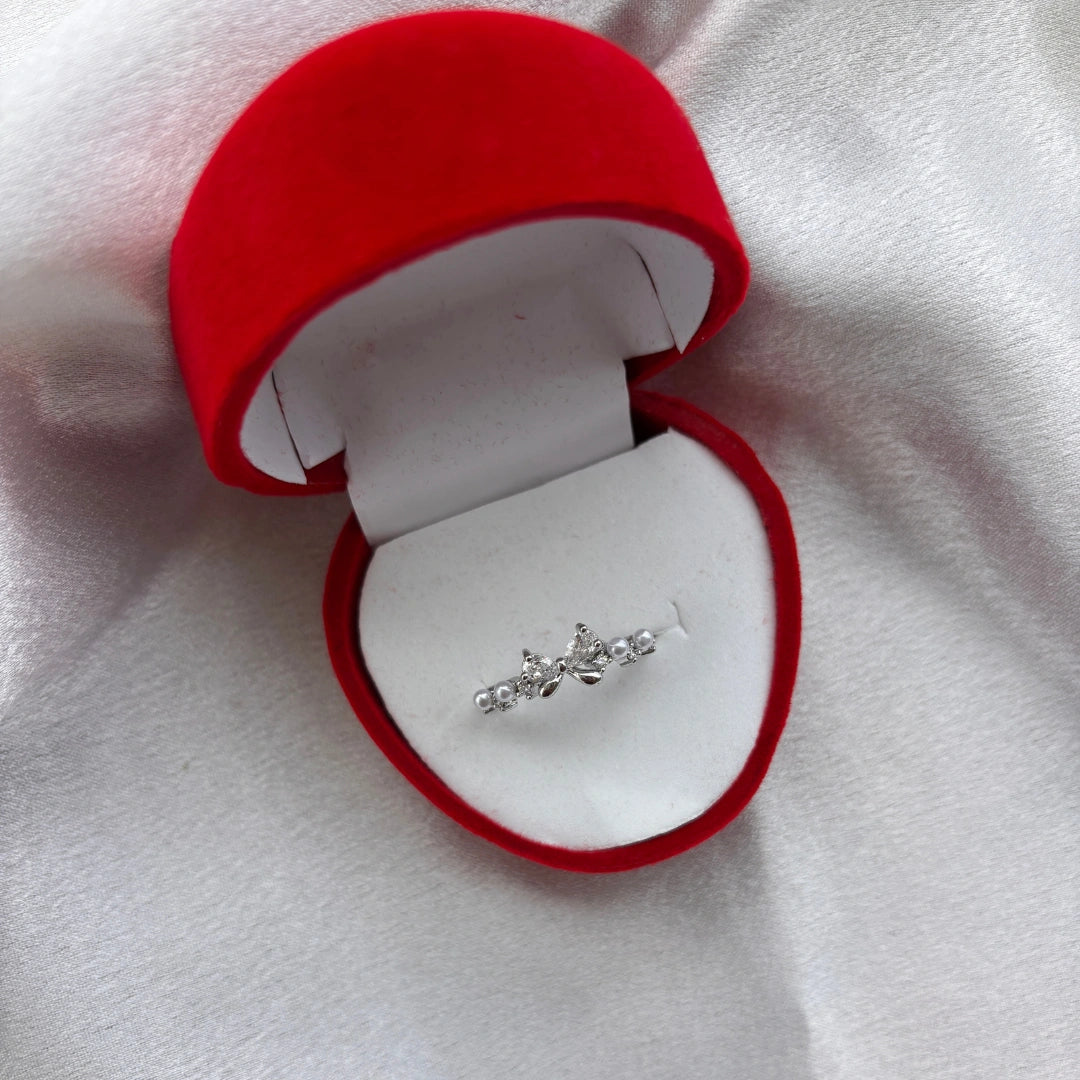 Pearl Bow Stone Ring – Adjustable