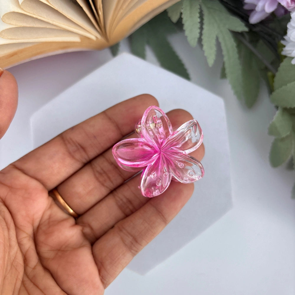 Glassy Flower Hair Claw - Small