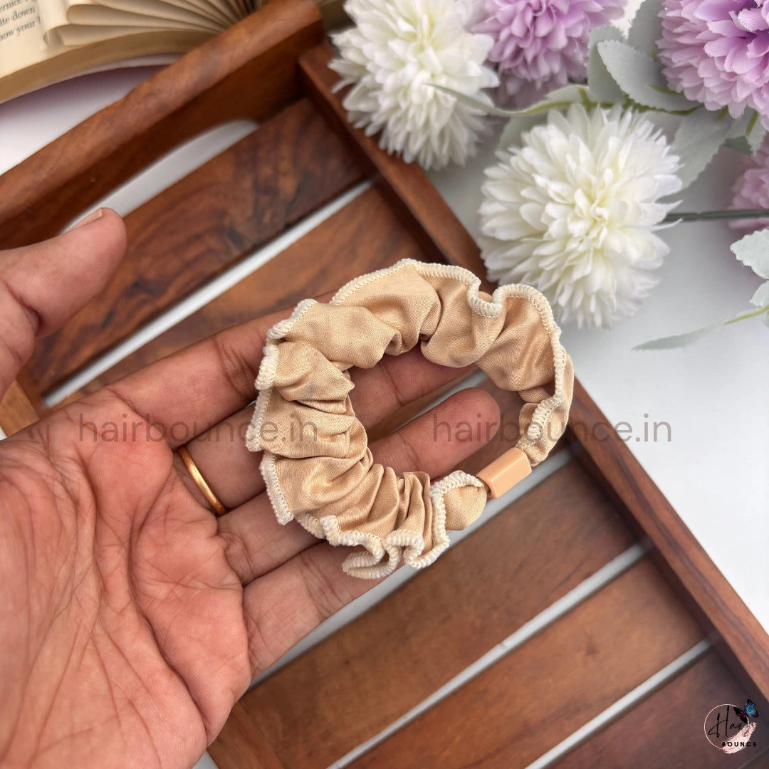 Elegant Satin Trim Scrunchie Hair Tie