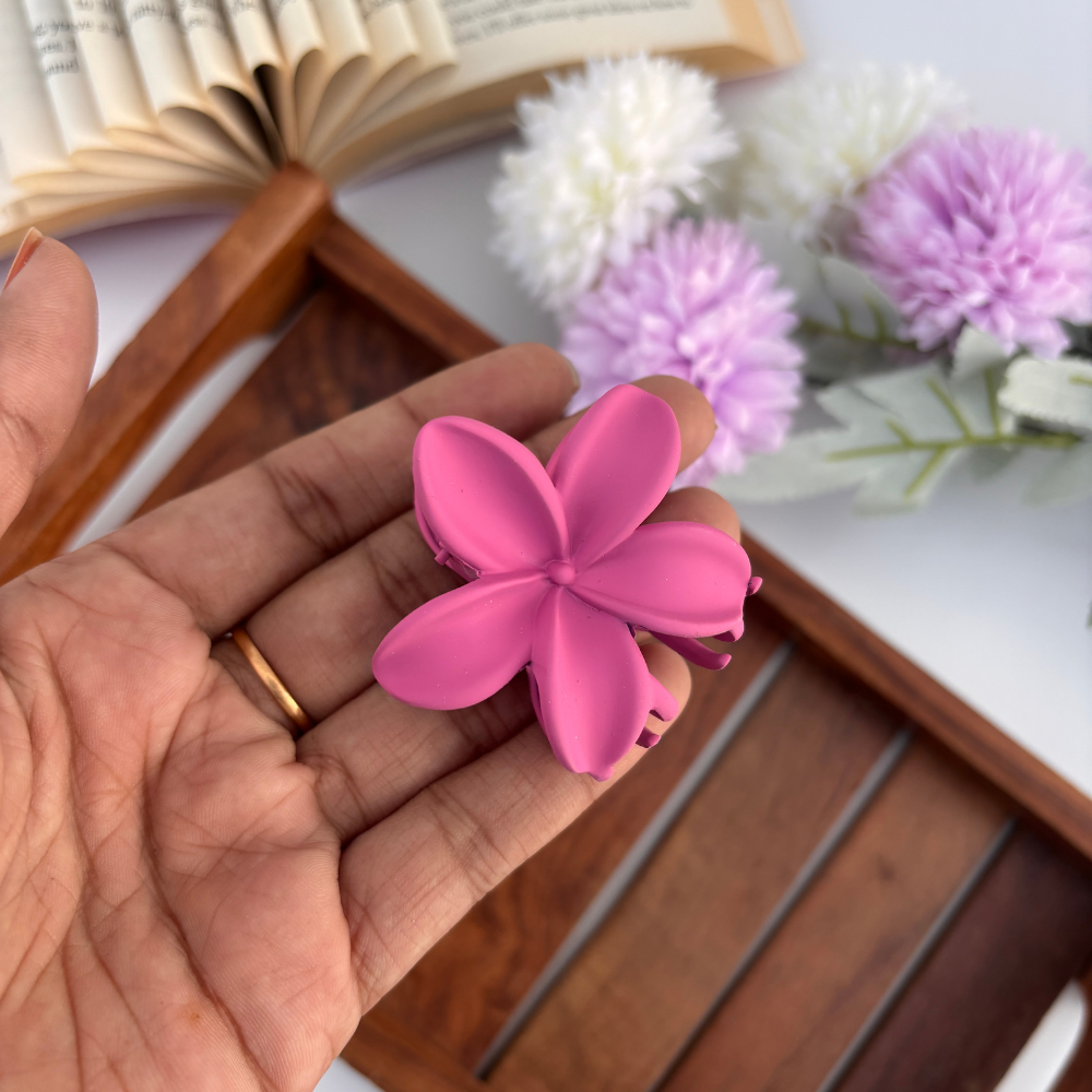 Colourful Metal Flower Hair Claw - Medium