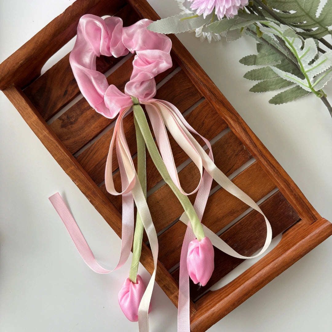 Tulip Ribbon Scrunchie