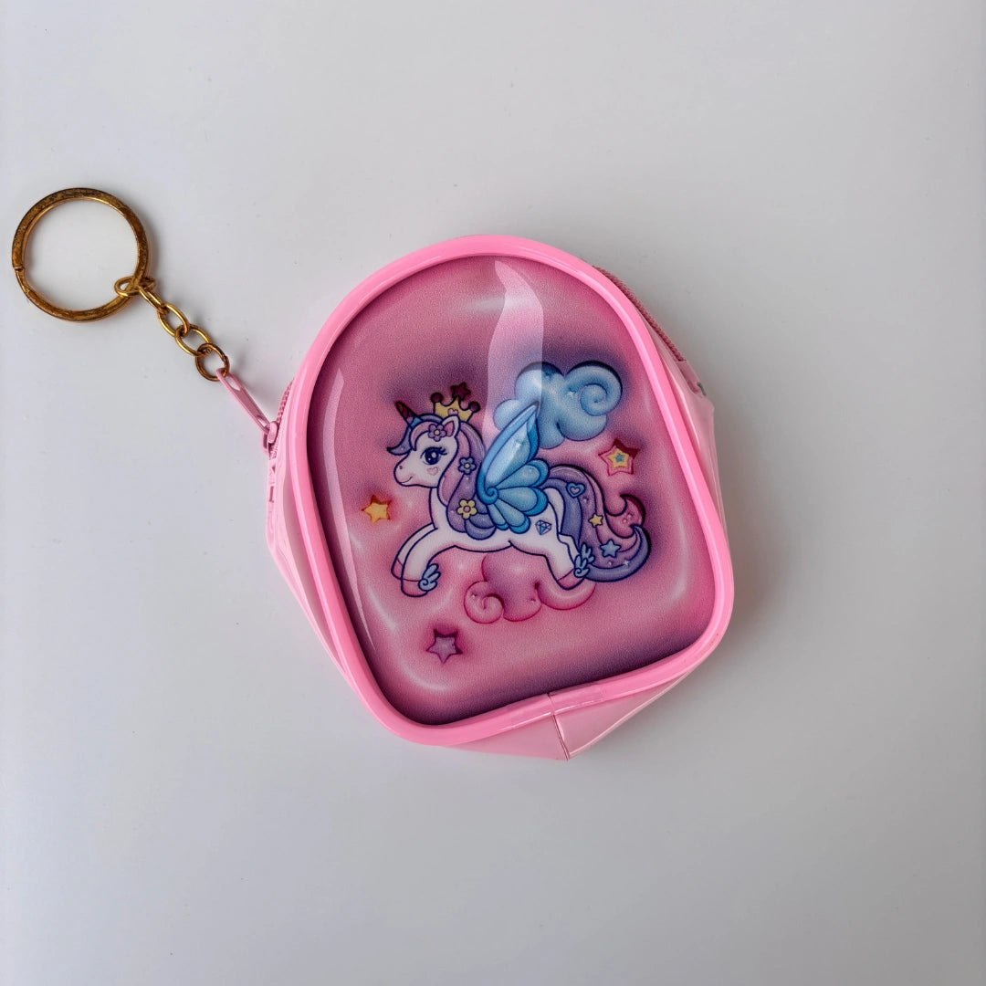 Cute Cartoon Mini Coin Pouch with Keychain