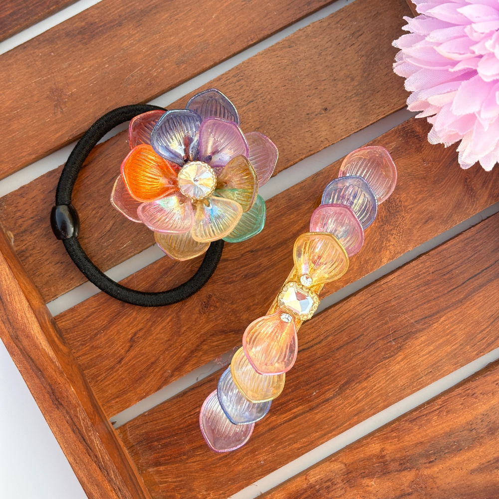 Rainbow Bloom Hair Set
