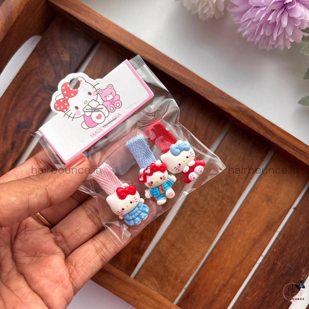 Hello Kitty Charm Kids Hair Clips Set – Assorted Colours & Toys