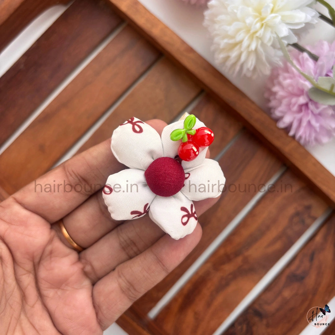 Cherry Blossom Fabric Alligator Hair Clip