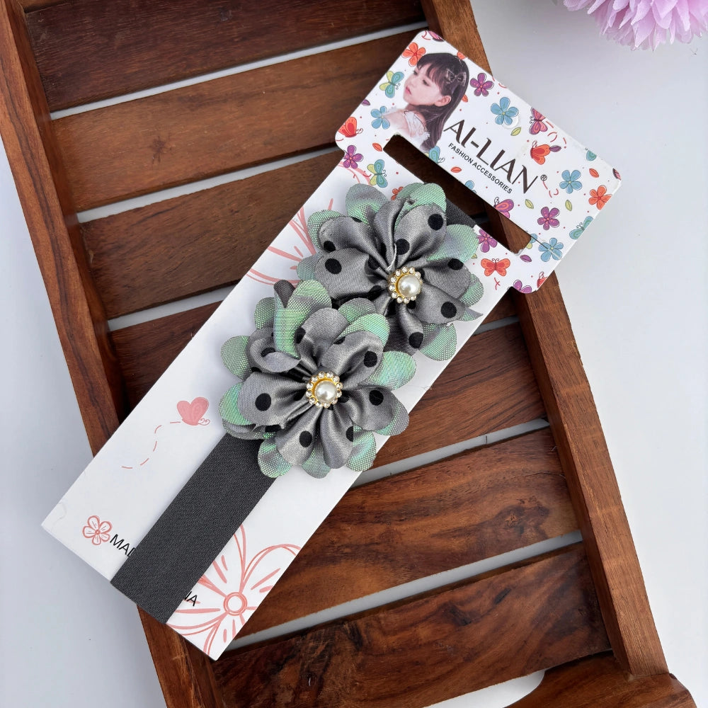 Dotted Double Flower Newborn Headband