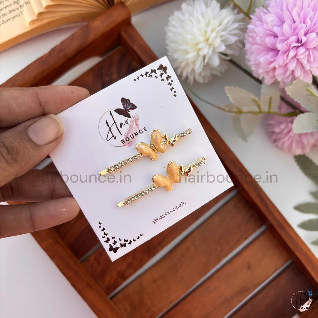 Crystal Butterfly Hair Pins – Pack of 2