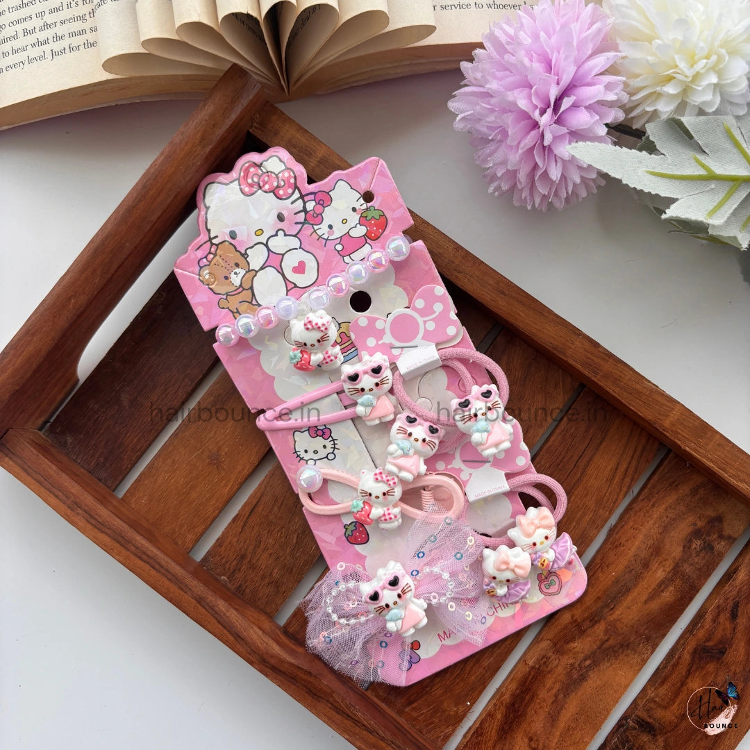Sweet Cat Princess Hair Accessory Set – 8 Pcs